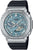 Reloj para hombre: correa negra, caja plateada, esfera azul, Tough Solar