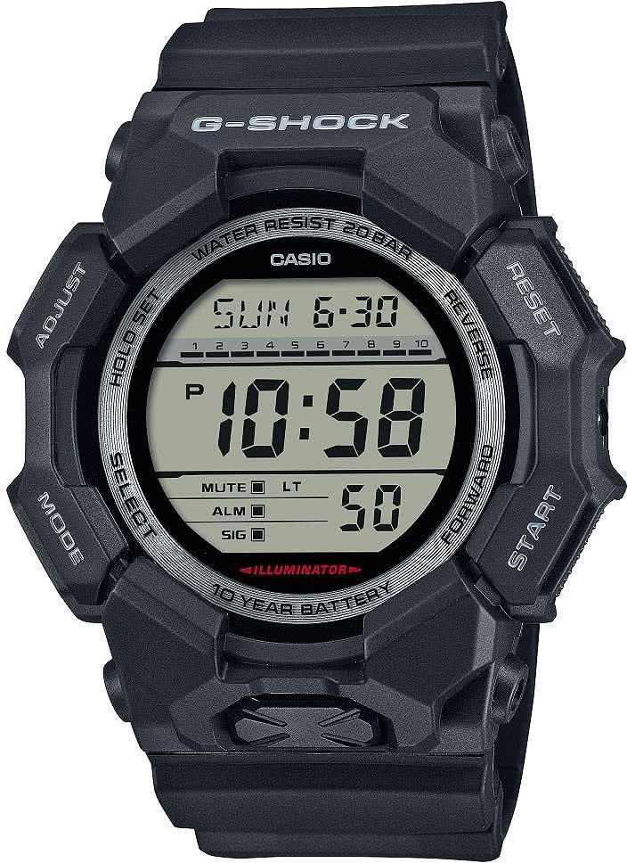 Reloj digital G-Shock para hombre con caja negra y correa de plástico, pantalla grande