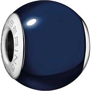 Charm de acero inoxidable Glory-1 con diseño de esfera azul oscuro y apertura plateada