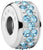 Charm de acero inoxidable con piedras redondas de brillo azul engastadas lateralmente