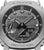 Esfera de reloj para hombre con aspecto de metal plateado, marcadores negros y WR 20BAR.