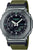 Reloj Casio G-Shock para hombre con correa textil verde y esfera negra, WR 20 BAR.