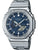 Reloj Casio G-Shock para hombre con correa de acero inoxidable, esfera azul oscuro y carcasa protectora