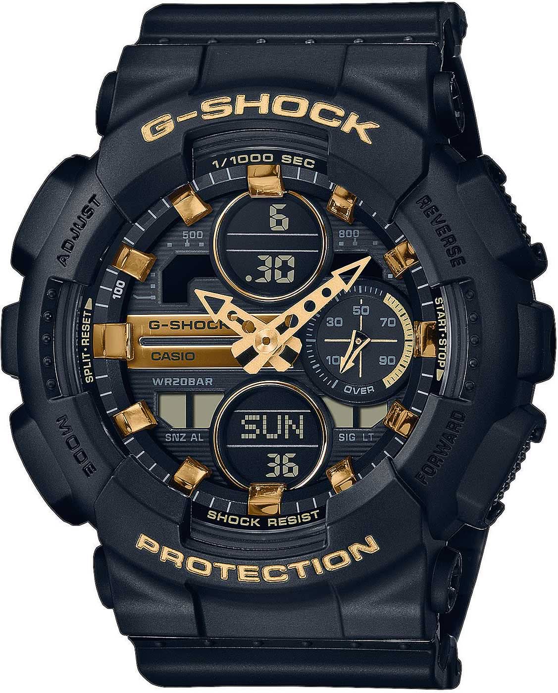Casio G-Shock - Reloj para mujer con esfera azul oscuro y detalles dorados
