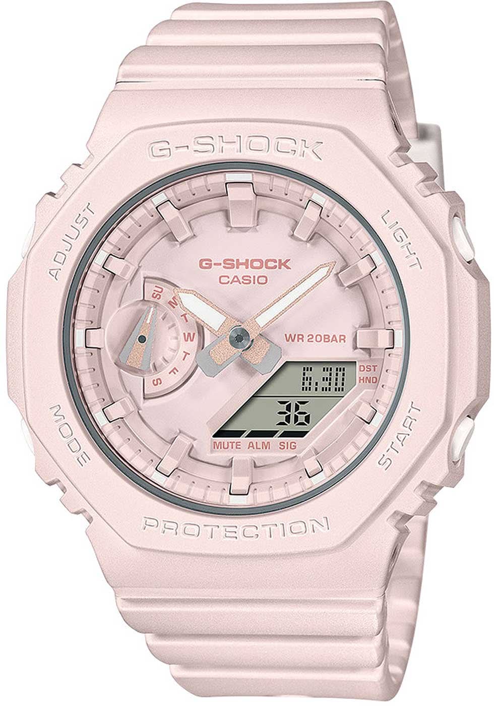 "Reloj de mujer con correa y esfera de plástico rosa, pantalla digital"