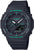 Reloj Casio G-SHOCK: correa de resina negra, detalles verdes, pantalla digital