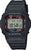 Reloj de hombre con correa de caucho negra y pantalla digital, display rectangular