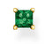 Pendientes con piedra verde cuadrada en montura de oro amarillo