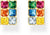 Pendientes con piedras cuadradas de colores en montura dorada