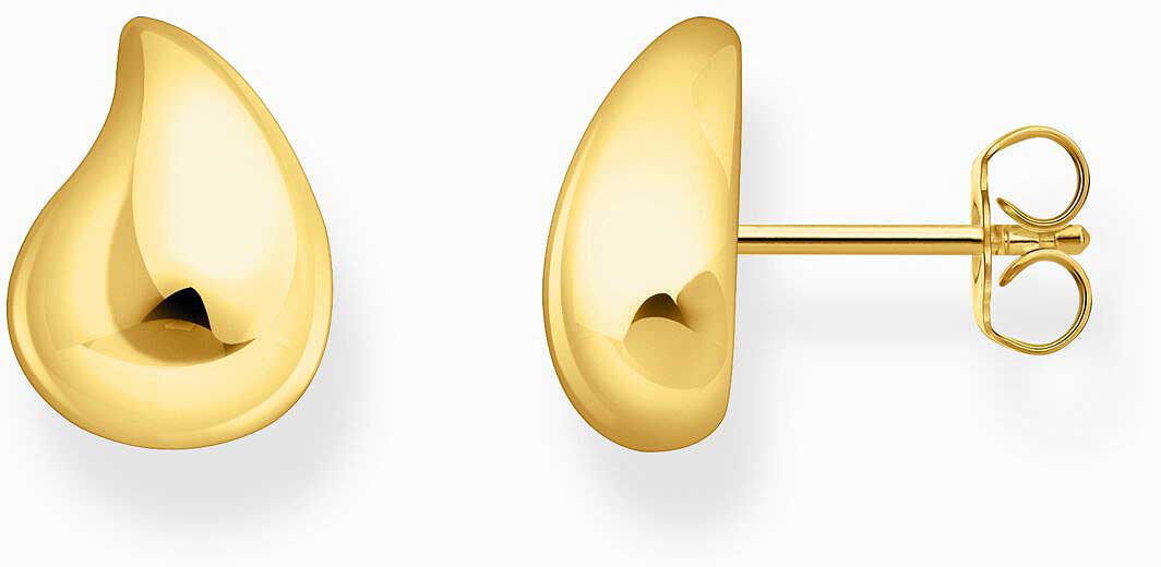 Pendientes dorados en forma de gota con acabado brillante, Thomas Sabo