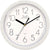 Reloj de pared redondo JVD con esfera blanca, números y manecillas negras, diseño de 12 horas