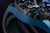 Funda lateral con impresión "Halley's Comet" y bisel negro sobre correa azul
