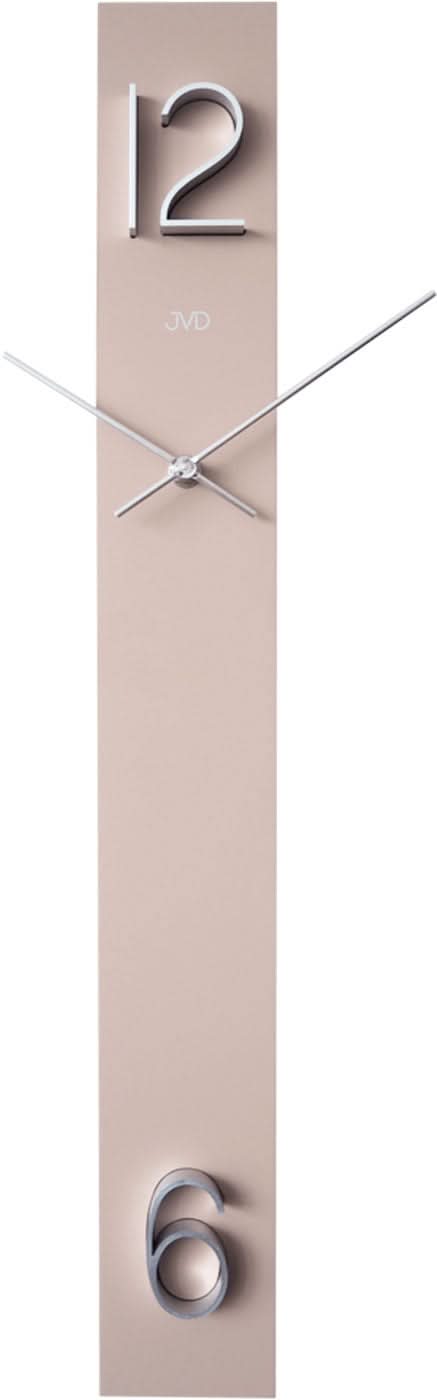 Reloj de pared de madera con números 2 y 6, caja delgada, manecillas plateadas
