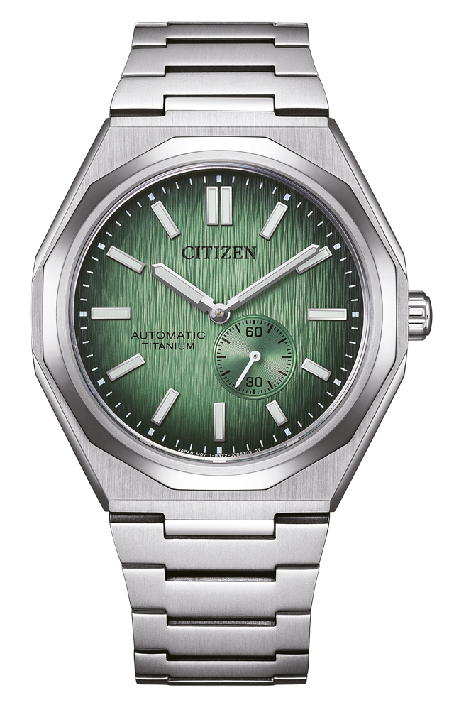 Pulsera de hombre con esfera verde, automática, correa de supertitanio