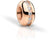 Charm de acero inoxidable en oro rosa con banda de esmalte negro y circonita
