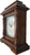 Reloj de mesa de madera con frente de cristal, esfera y borde lateral curvo
