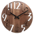 Reloj de pared de madera con esfera redonda, números grandes y manecillas negras, JVD