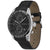 BOSS Chronograph-Armbanduhr mit schwarzem Zifferblatt, Tachymeter und schwarzem Lederband