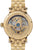 Fondo de reloj de hombre dorado con movimiento esqueleto en círculo y grabado
