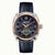 Reloj de pulsera Ingersoll para hombre con automático, caja redonda plateada, esfera azul, correa de piel