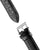 Reloj de hombre con correa de cuero y hebilla de pasador, cuero negro con pespuntes