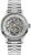 Reloj de hombre con esfera esqueleto plateada, movimiento automático y correa de metal