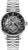 Reloj de hombre con correa de acero inoxidable plateado y esfera negra con movimiento a la vista