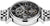 Reloj de hombre de acero inoxidable con esfera negra y fondo visto