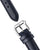 Pulsera de cuero para reloj de hombre en azul con hebilla de pasador plateada