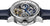 Reloj para hombre con correa de cuero azul y esfera esqueletizada con dos subesferas