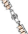 Pulsera de reloj para hombre de acero inoxidable bicolor con cierre y eslabones pulidos.