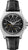 Reloj de hombre con esfera esqueletizada, correa de cuero negro y caja plateada