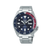 Reloj deportivo para hombre con esfera azul, bisel rojo/azul Pepsi, correa de acero inoxidable