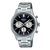 Casio Edifice Chronograph-Herrenarmbanduhr: schwarzes Zifferblatt, Edelstahlarmband
