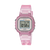 Damen-Armbanduhr mit rosa Kunststoffarmband, digitalem Display und LED-Illuminator