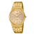 Casio Herrenarmbanduhr mit goldfarbenem Metallband, beigem Zifferblatt und Datumsfenster