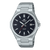 Casio Edifice Herrenuhr mit schwarzem Zifferblatt, Saphirglas und Stahlarmband