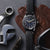 Pulsera Seiko 5 Sports para hombre con correa de cuero negra y esfera negra, corona
