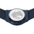 Fondo de reloj para hombre con grabado en la tapa trasera azul y correa de malla metálica