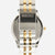 Pulsera de hombre con inscripción SEIKO en relieve en la caja y correa bicolor de acero inoxidable
