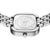 Fondo de caja de reloj para mujer con motivo grabado, pulsera de acero inoxidable plateado