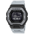 Casio G-Shock Herrenarmbanduhr mit grauem Kautschukband und rundem Displaygehäuse.