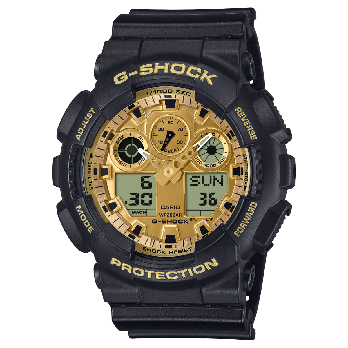 Casio G-Shock GA-100GGB-1A9ER Herrenuhr • Mineralglas • Stoßfest & 20 bar wasserdicht