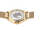 Reloj Bering para mujer con fondo cerrado: mapa del mundo grabado en anillo dorado
