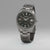 Reloj de hombre con esfera negra, brazalete de titanio y corona lateral