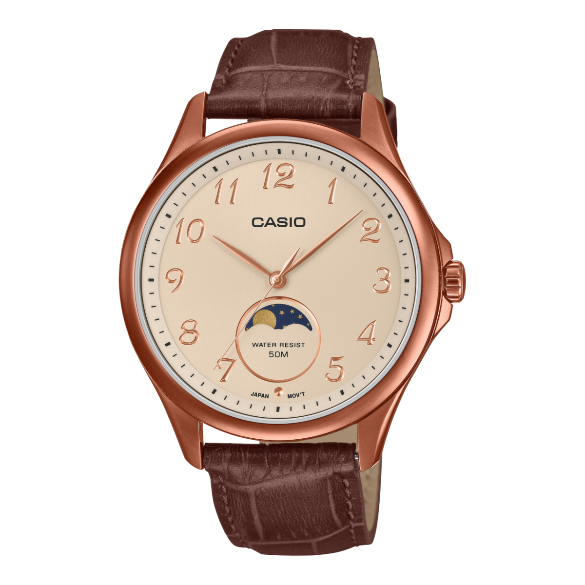 Casio Timeless MTP-M110RL-5AVER Herrenuhr • Mondphasenanzeige • Roségold Edelstahlgehäuse