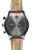 Fondo de reloj de pulsera para hombre con correa de cuero marrón, tapa de acero inoxidable, inscripción en relieve