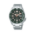 Reloj de hombre con esfera verde, indicador de fecha y brazalete de acero inoxidable, automático