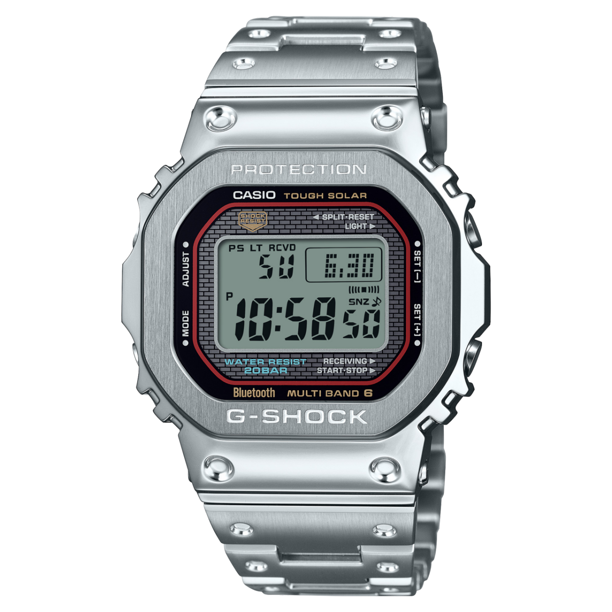 Casio G-Shock Pro GMW-B5000D-1CER Herrenuhr • Vollmetall-Edelstahl • Tough Solar & Multiband 6