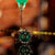 Pulsera de hombre con esfera verde, correa de cuero marrón y caja plateada